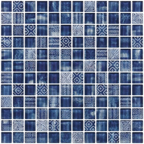 Cotto Gl Tiles Mosaic Gl Indigo Deep Blue 1s 12x12 Pm