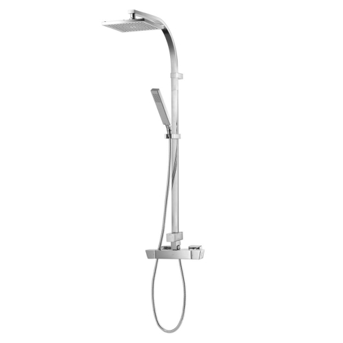 CT2134W ก๊อกผสมยืนอาบน้ำพร้อมฝักบัวสายอ่อน 1 ฟังก์ชั่นและฝักบัวก้านแข็ง 8X8 นิ้ว